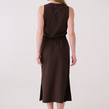 Lolë Olivie Midi Dress in Java dark brown