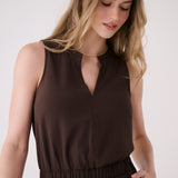 Lolë Olivie Midi Dress in Java dark brown