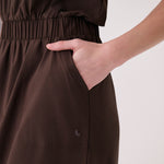 Lolë Olivie Midi Dress in Java dark brown