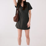 Lolë Olivie V Neck Dress in olive