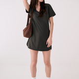 Lolë Olivie V Neck Dress in olive
