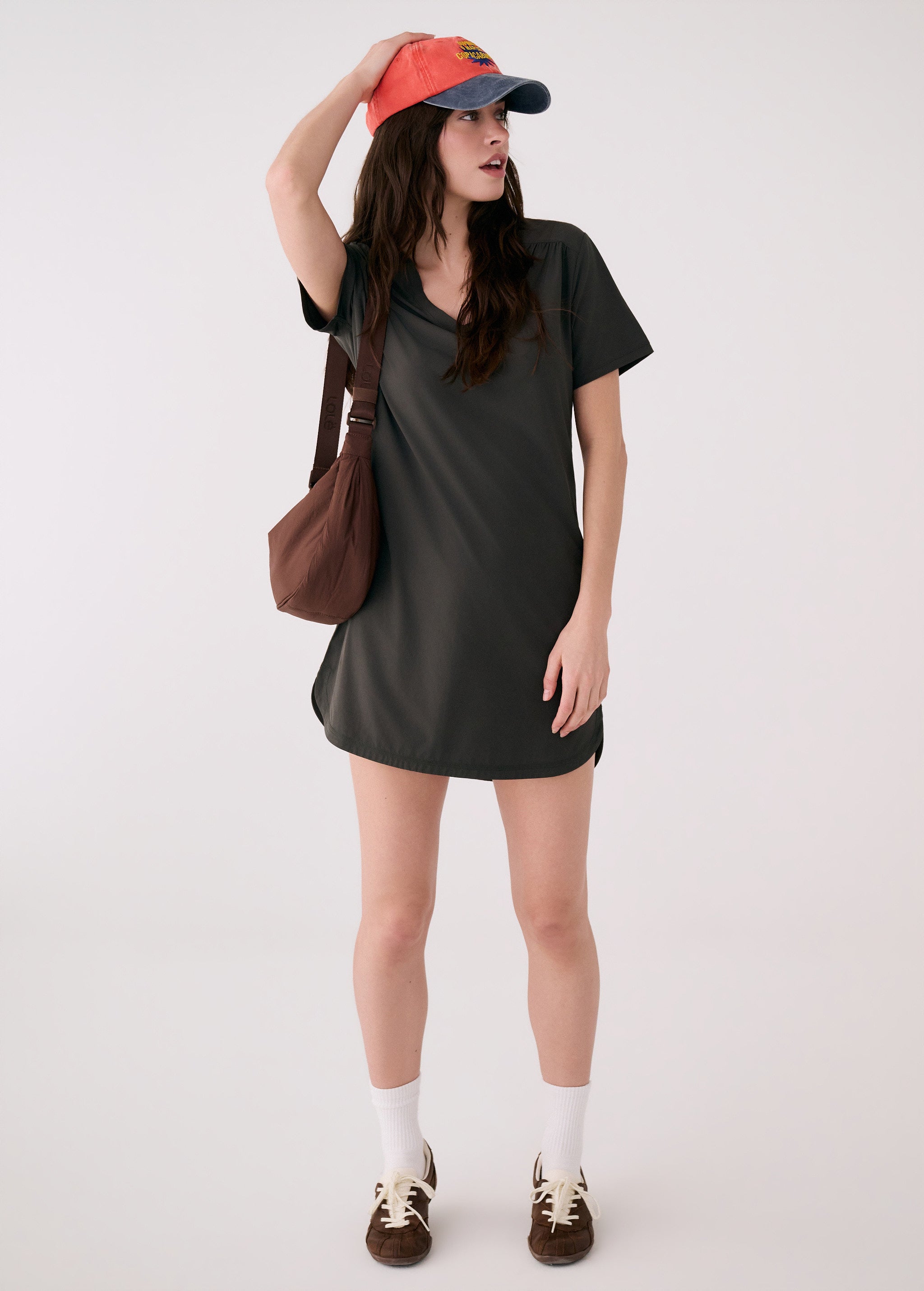 Lolë Olivie V Neck Dress in olive
