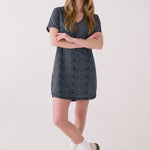 Lolë Olivie V Neck Dress in navy print