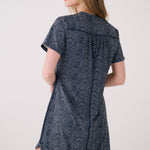 Lolë Olivie V Neck Dress in navy print