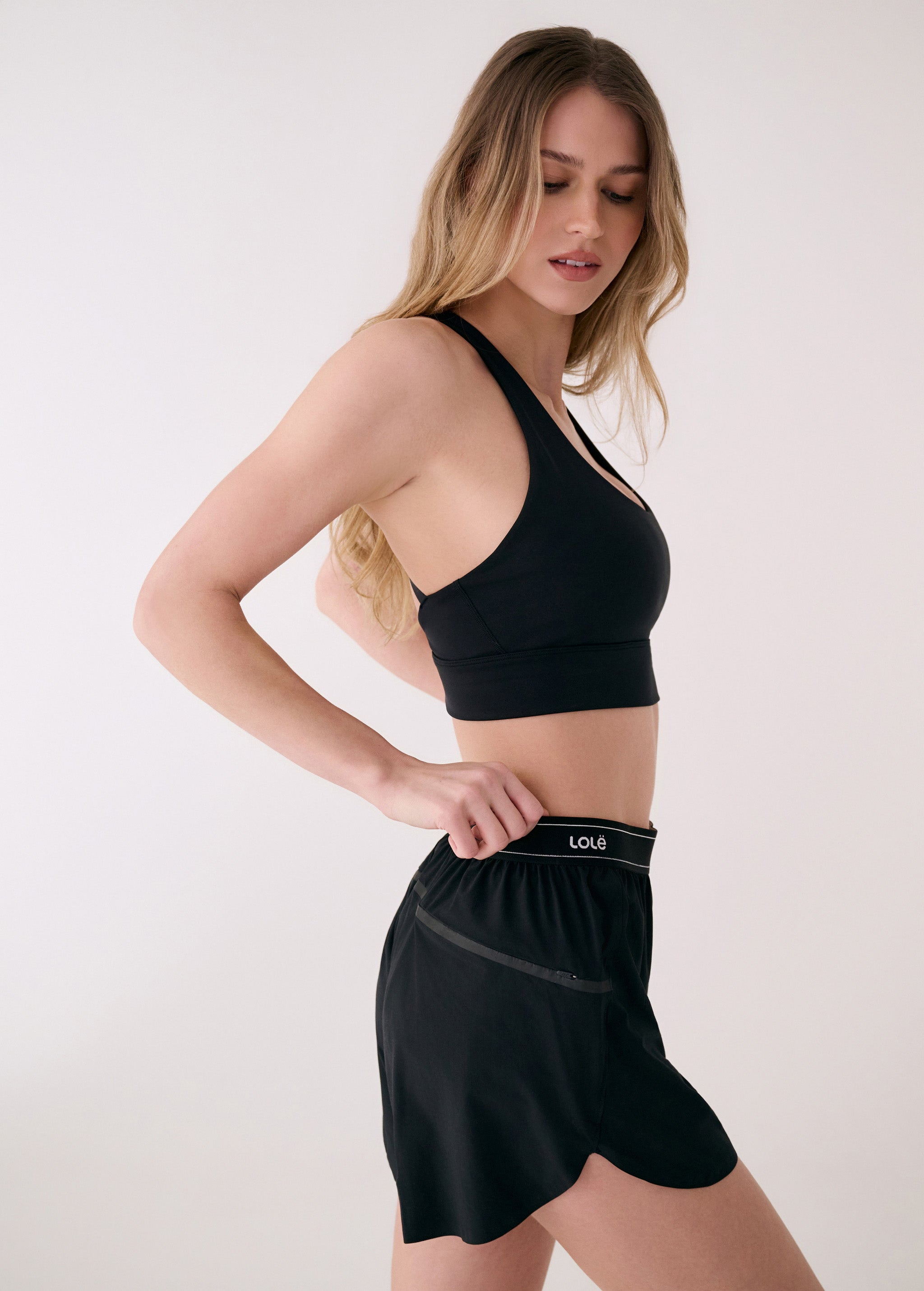 Lolë Sofia Active Short in black — pick up the pace in the Sofia Active Short