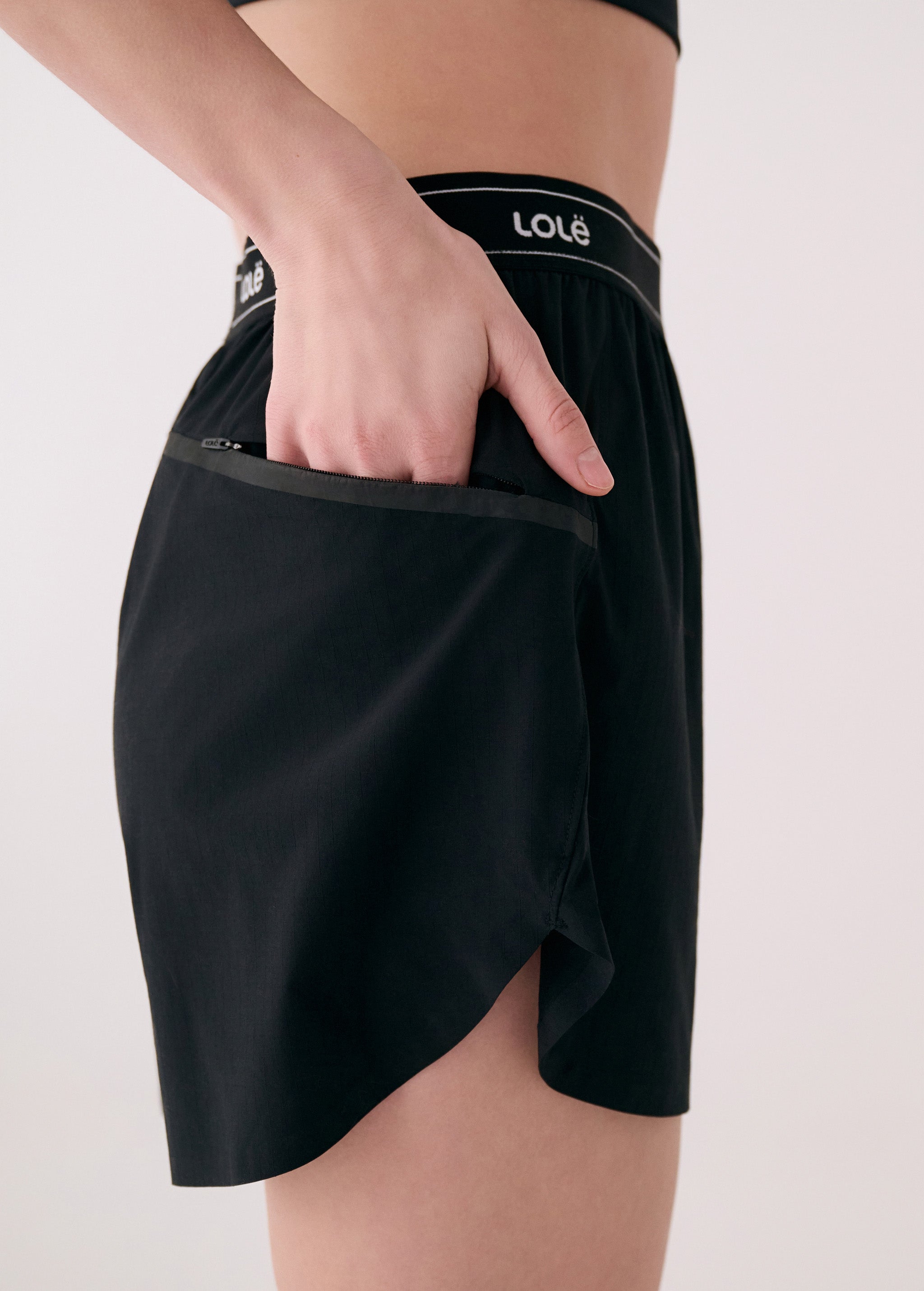 Lolë Sofia Active Short in black — pick up the pace in the Sofia Active Short
