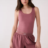 Lolë Sofia Active Short in Mauveberry dusty rose — pick up the pace in the Sofia Active Short