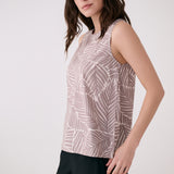 Lolë Olivie Tank in taupe leaf print