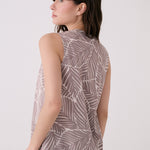 Lolë Olivie Tank in taupe leaf print