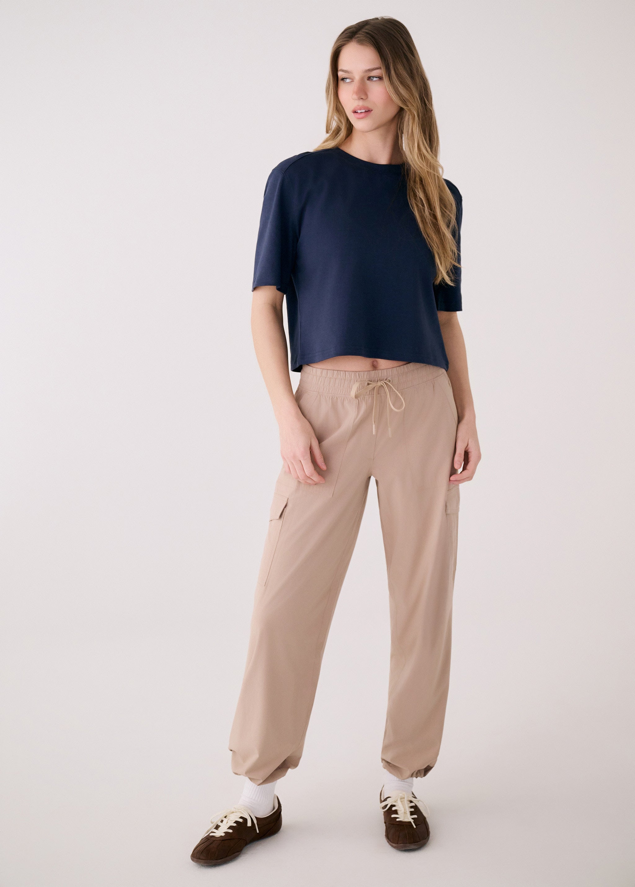 Lolë Sofia Cargo Pant in Sandshell beige