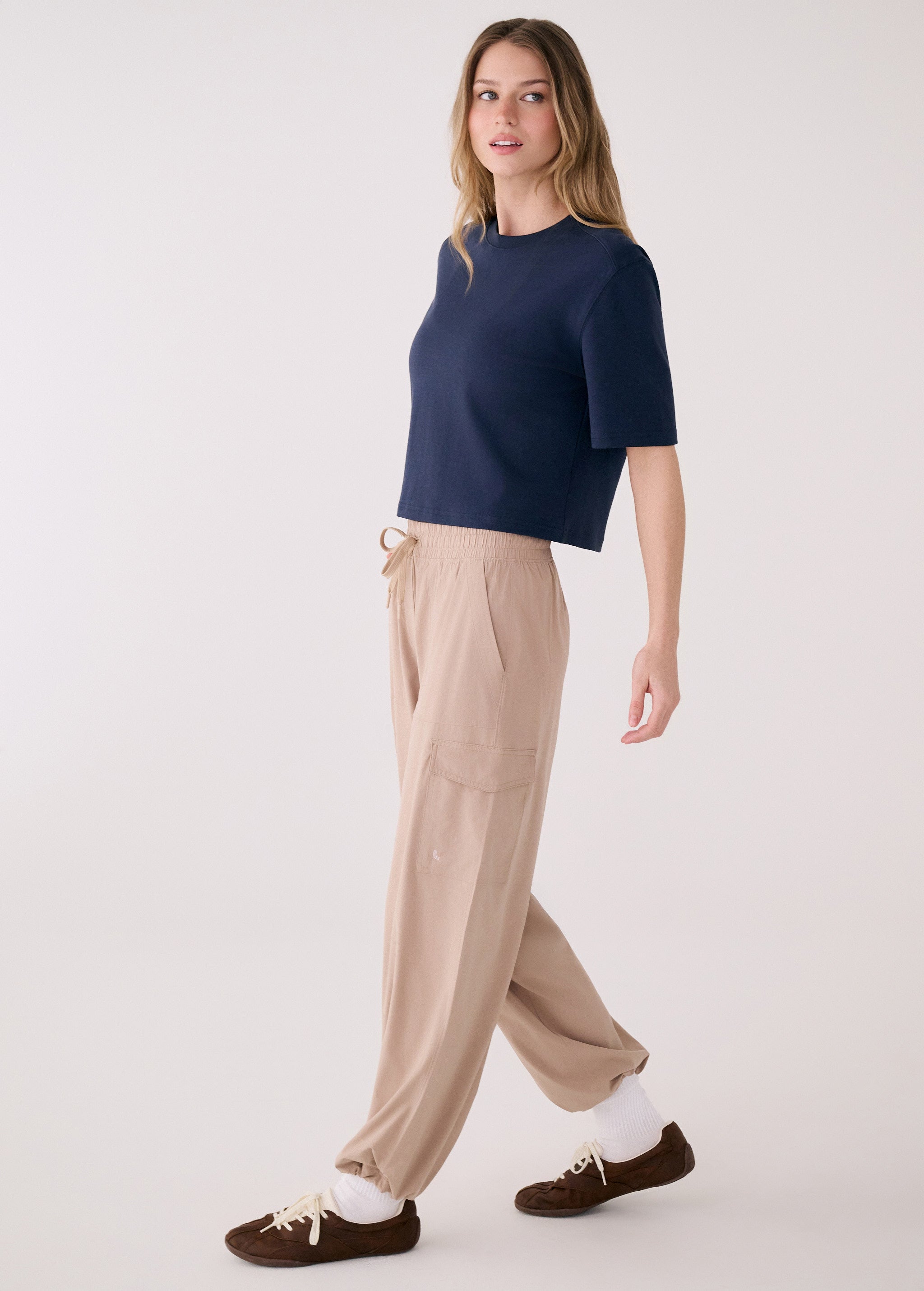 Lolë Sofia Cargo Pant in Sandshell beige