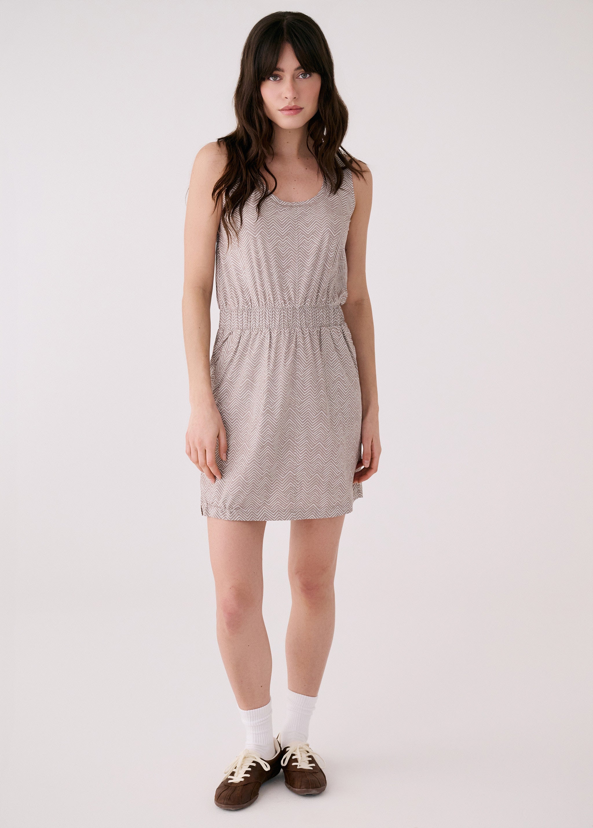Lolë Sofia Scoop Neck Dress in light grey