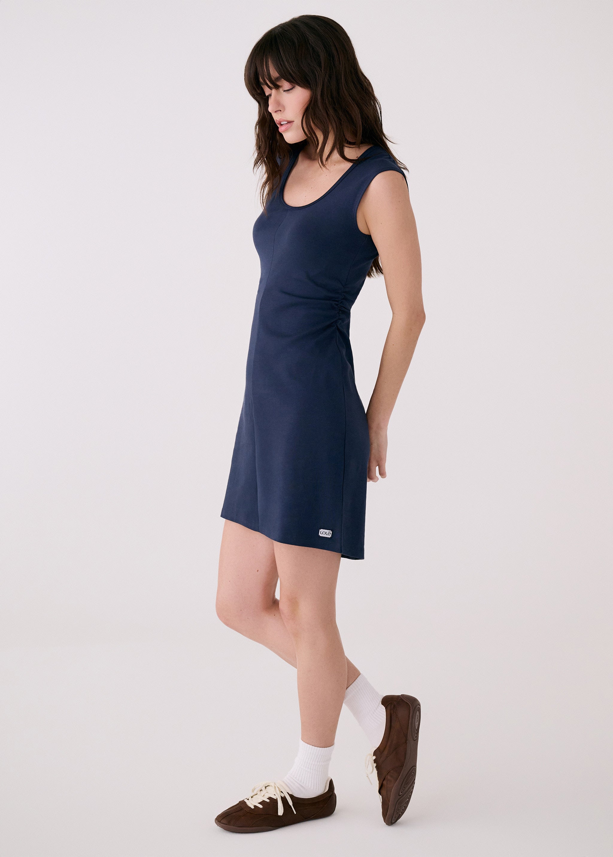 Lolë Core Dress Short Sleeve in Outerspace navy
