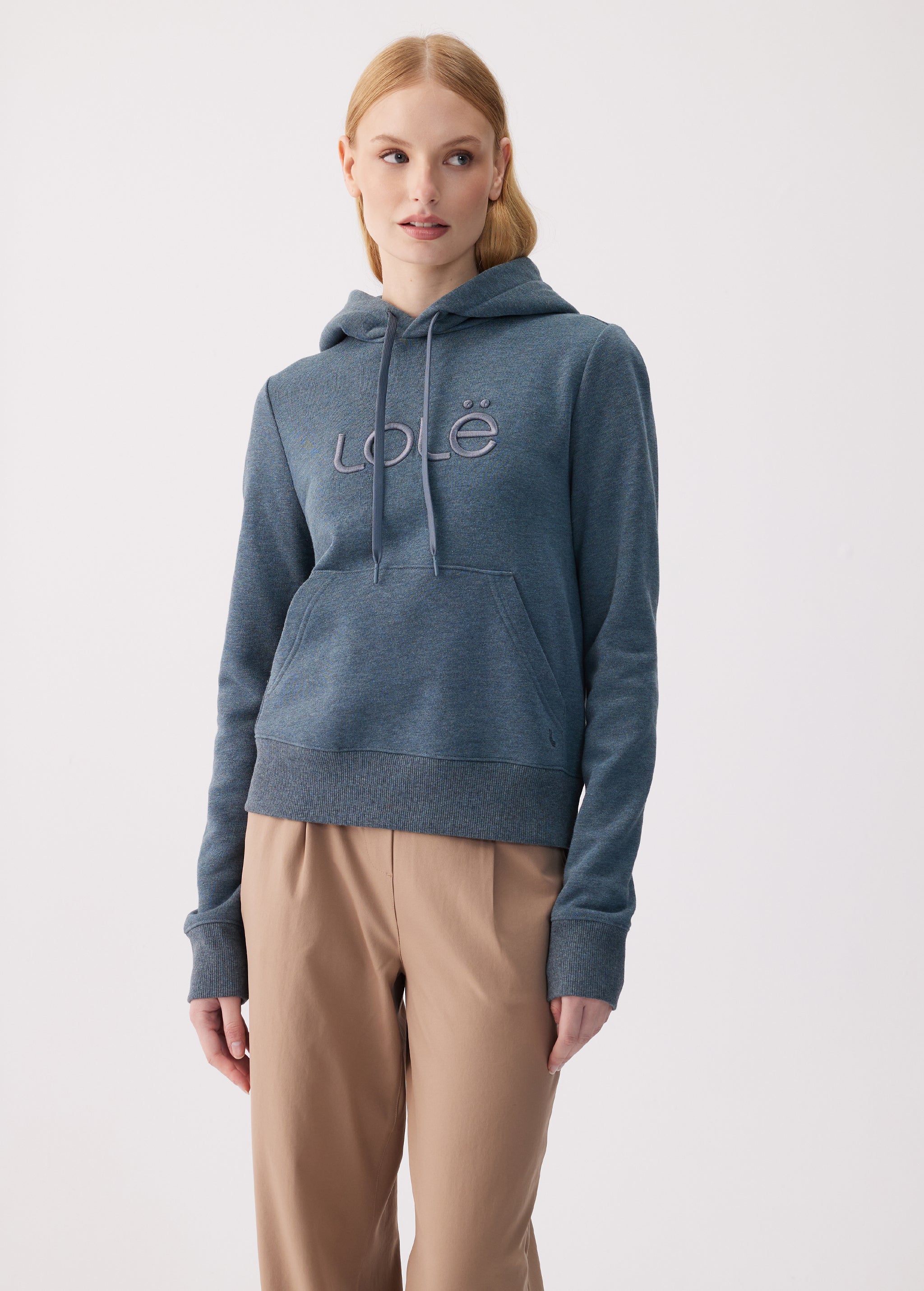 Lolë Icone Pullover Hoodie in blue