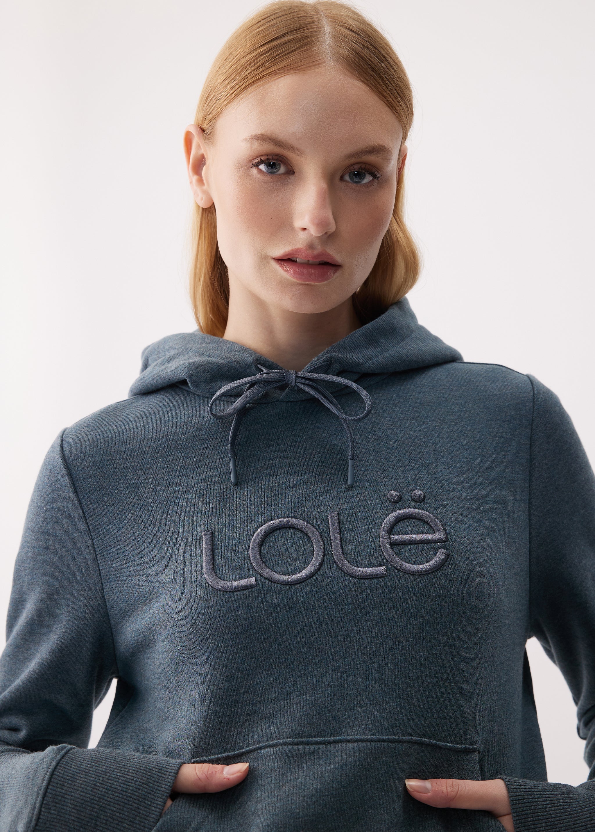 Lolë Icone Pullover Hoodie in blue