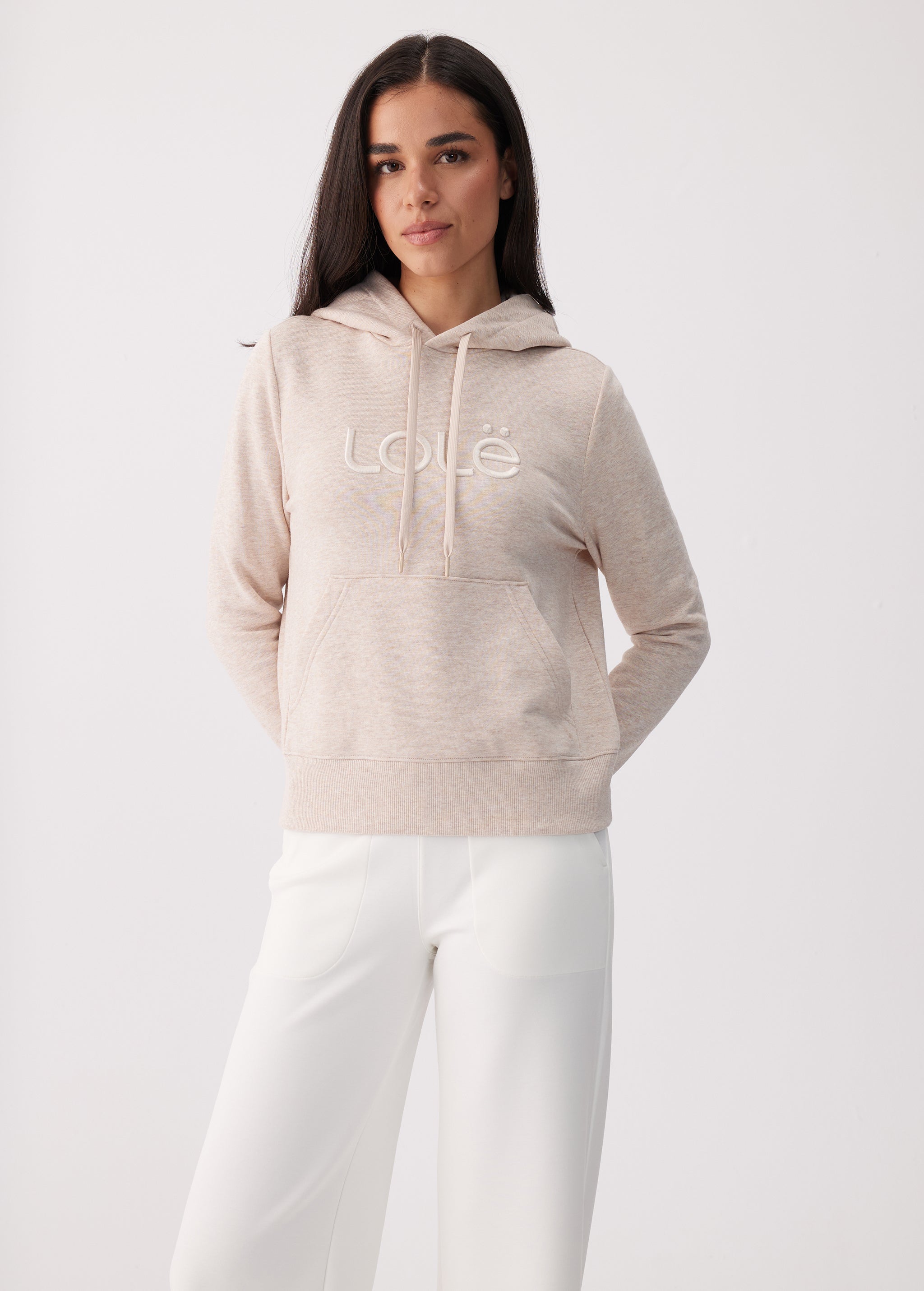 Lolë Icone Pullover Hoodie in cream