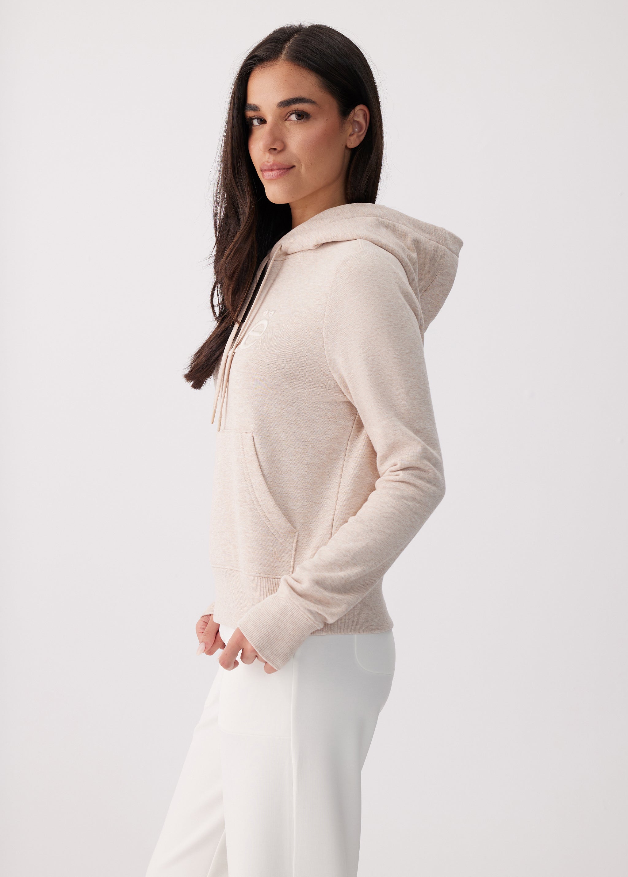 Lolë Icone Pullover Hoodie in cream