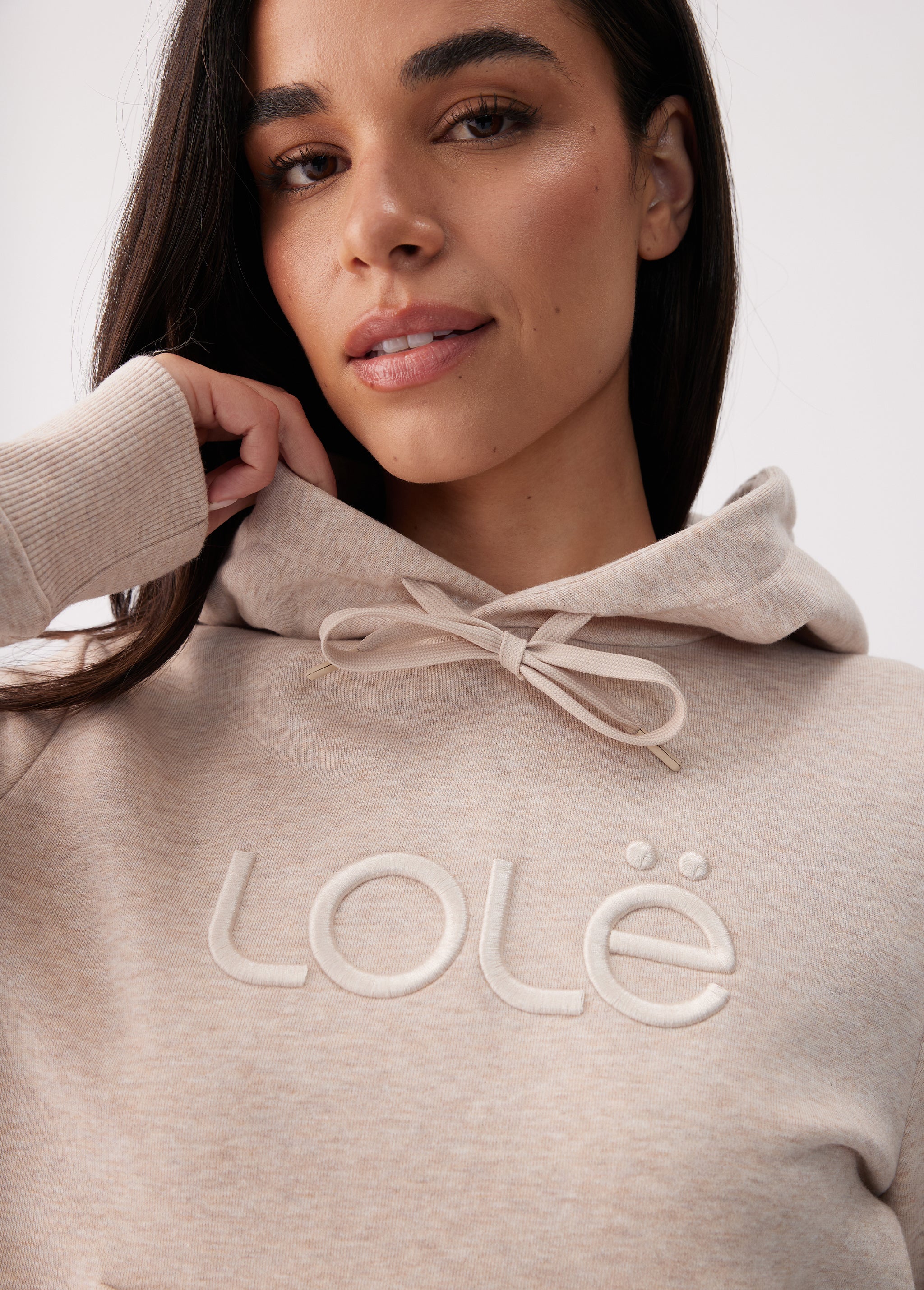 Lolë Icone Pullover Hoodie in cream