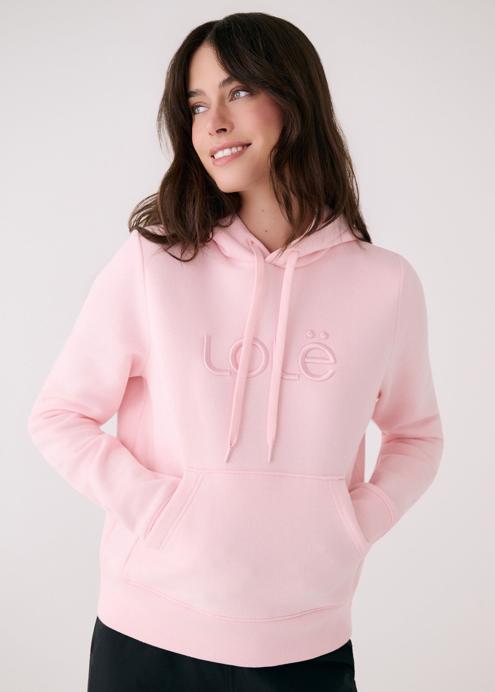 Lolë Icone Pullover Hoodie in Sorbetta light pink