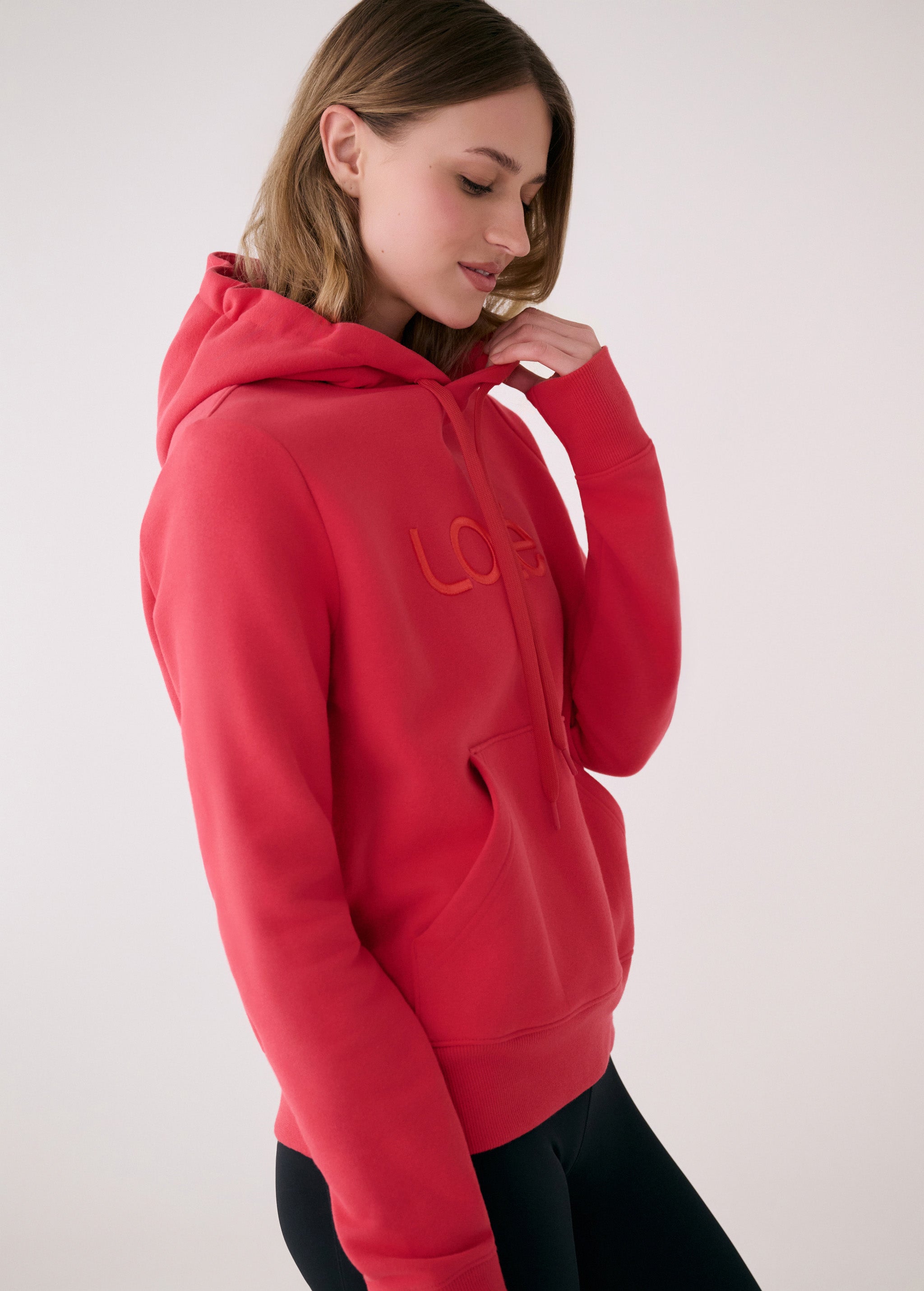 Lolë Icone Pullover Hoodie in Poppy red