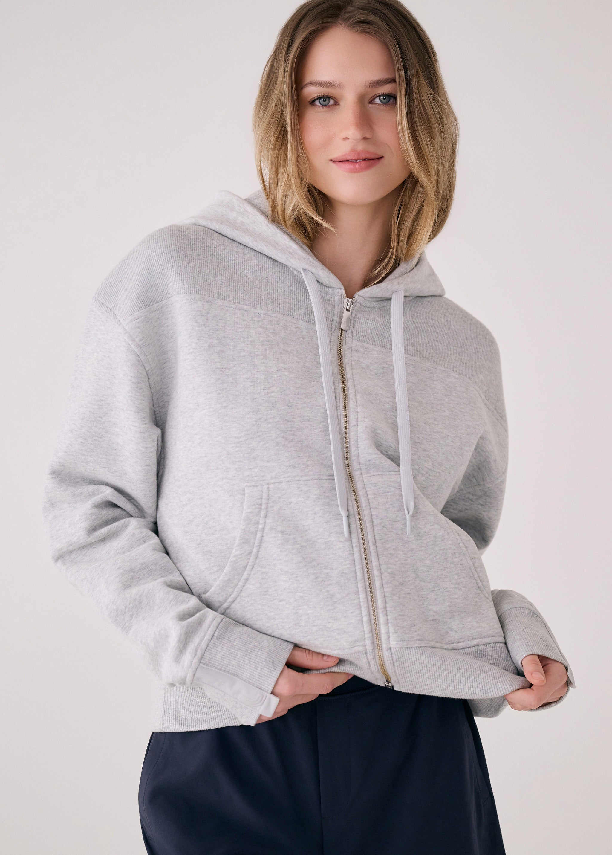 Lolë Icon Full Zip Hoodie in grey