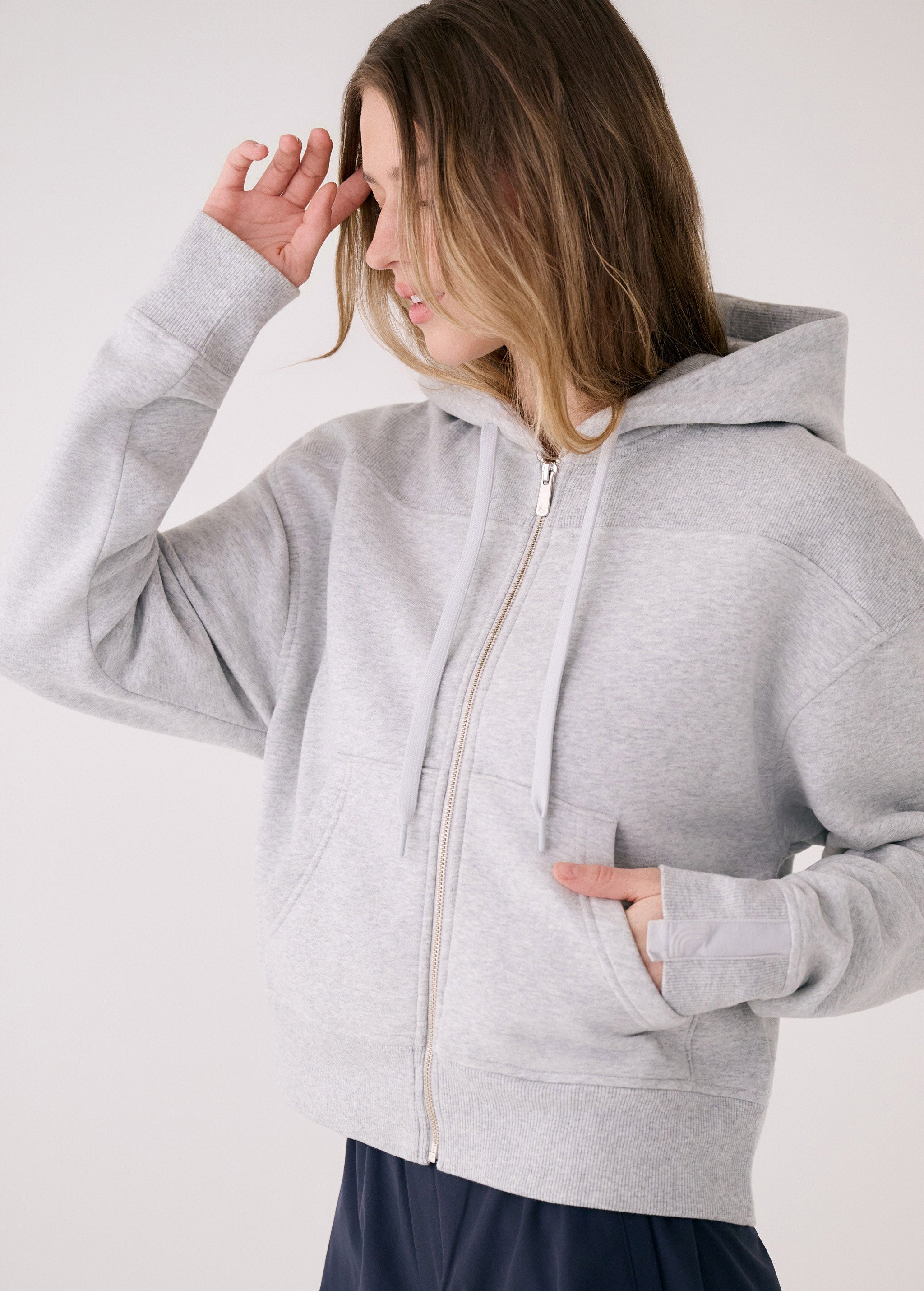 Lolë Icon Full Zip Hoodie in grey