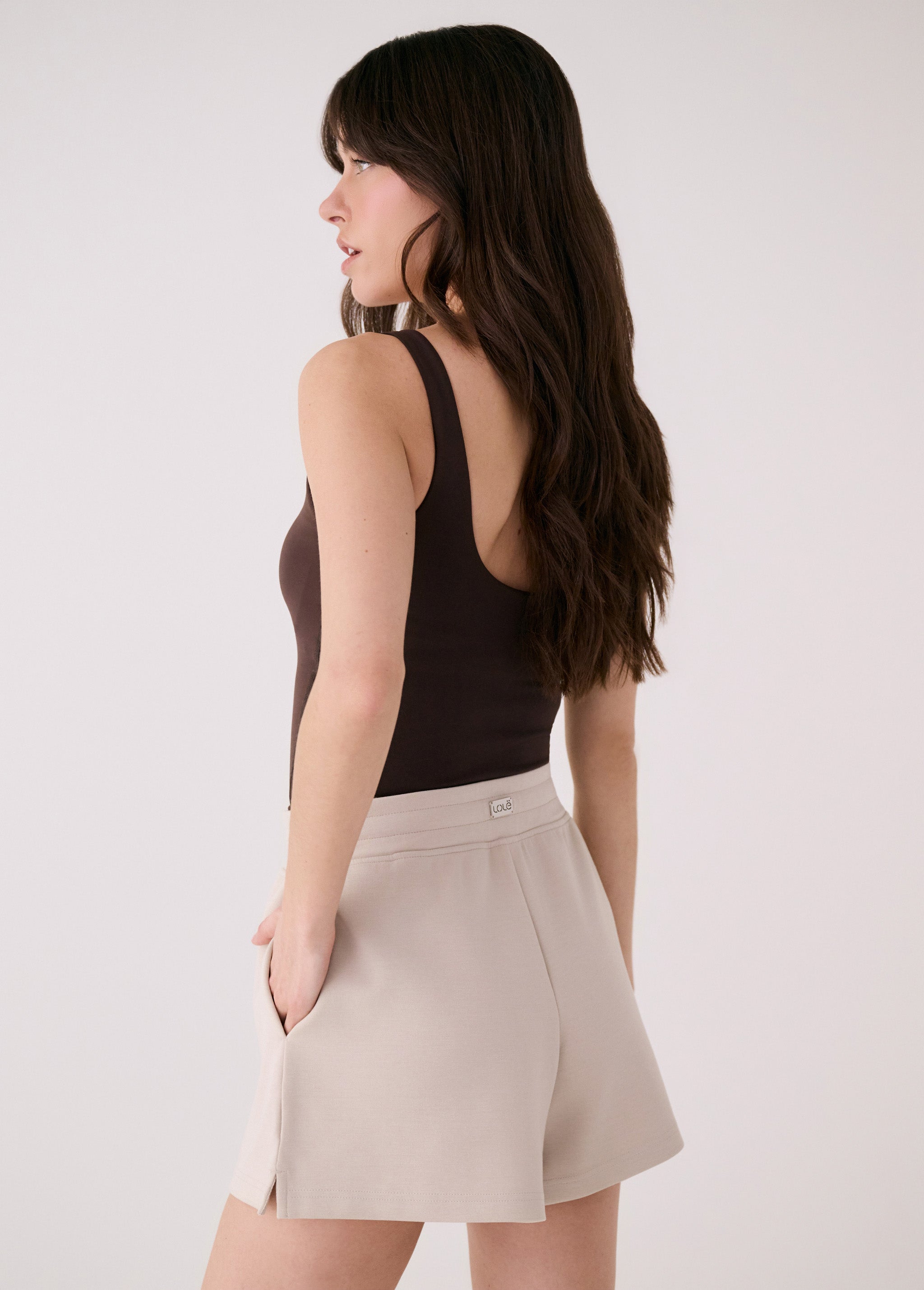 Lolë Flow Shorts in Abalone pale greige