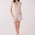 Lolë Coastal Tank Top in Abalone pale greige — an effortless tank made for warm escapes