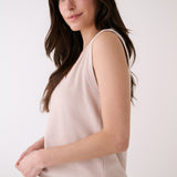 Lolë Coastal Tank Top in Abalone pale greige — an effortless tank made for warm escapes