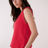 Lolë Coastal Tank Top in Poppy red — an effortless tank made for warm escapes