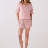 Lolë Bella Short Sleeve in pink stripe