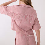 Lolë Bella Short Sleeve in pink stripe