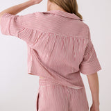 Lolë Bella Short Sleeve in pink stripe