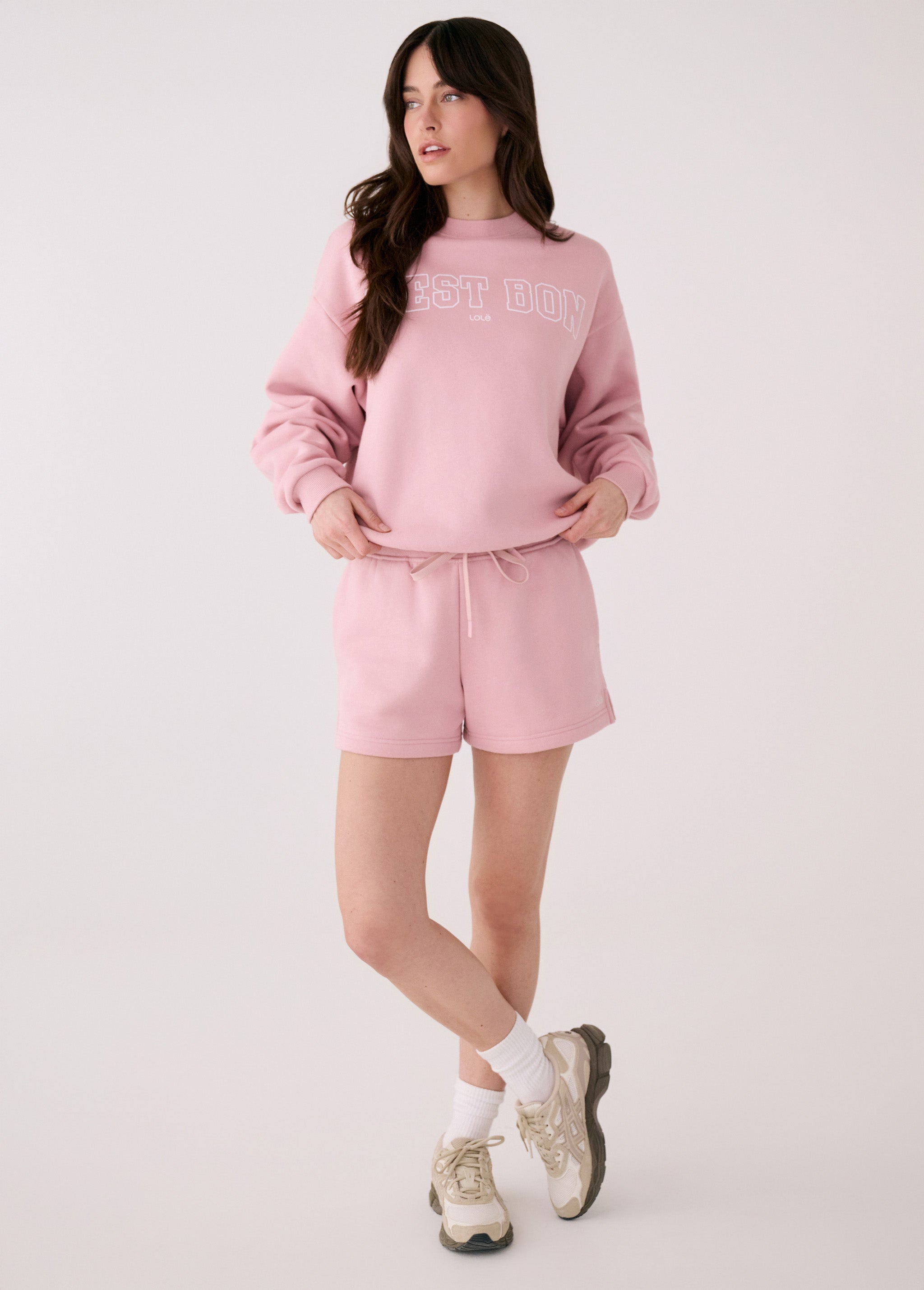 Lolë College Shorts in Ballerina blush pink