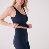 Lolë Serene Biker Shorts in Outerspace navy — a second-skin bike short with a smooth, high-rise fit