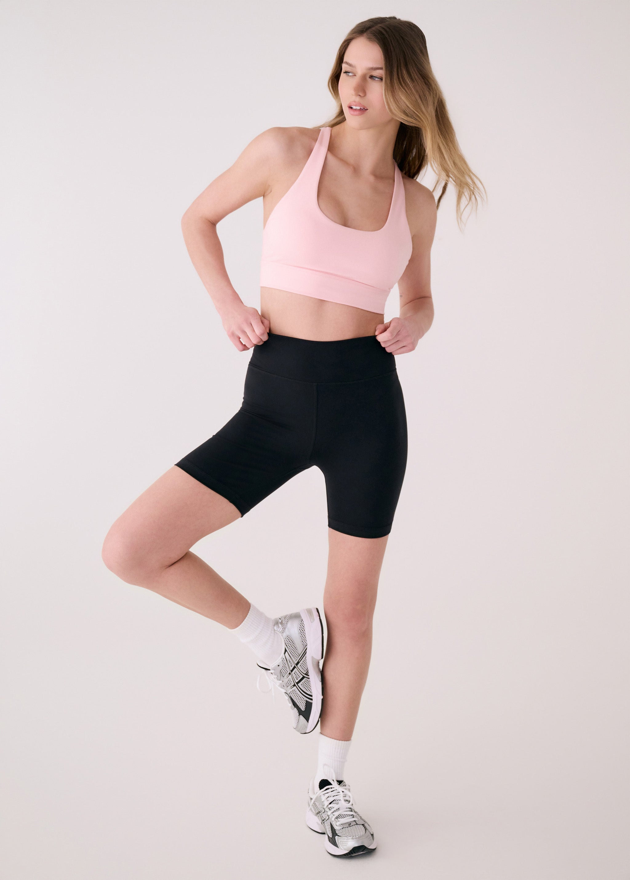 Lolë Serene Biker Shorts in black — a second-skin bike short with a smooth, high-rise fit