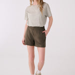 Lolë Olivie Shorts in Moss olive green