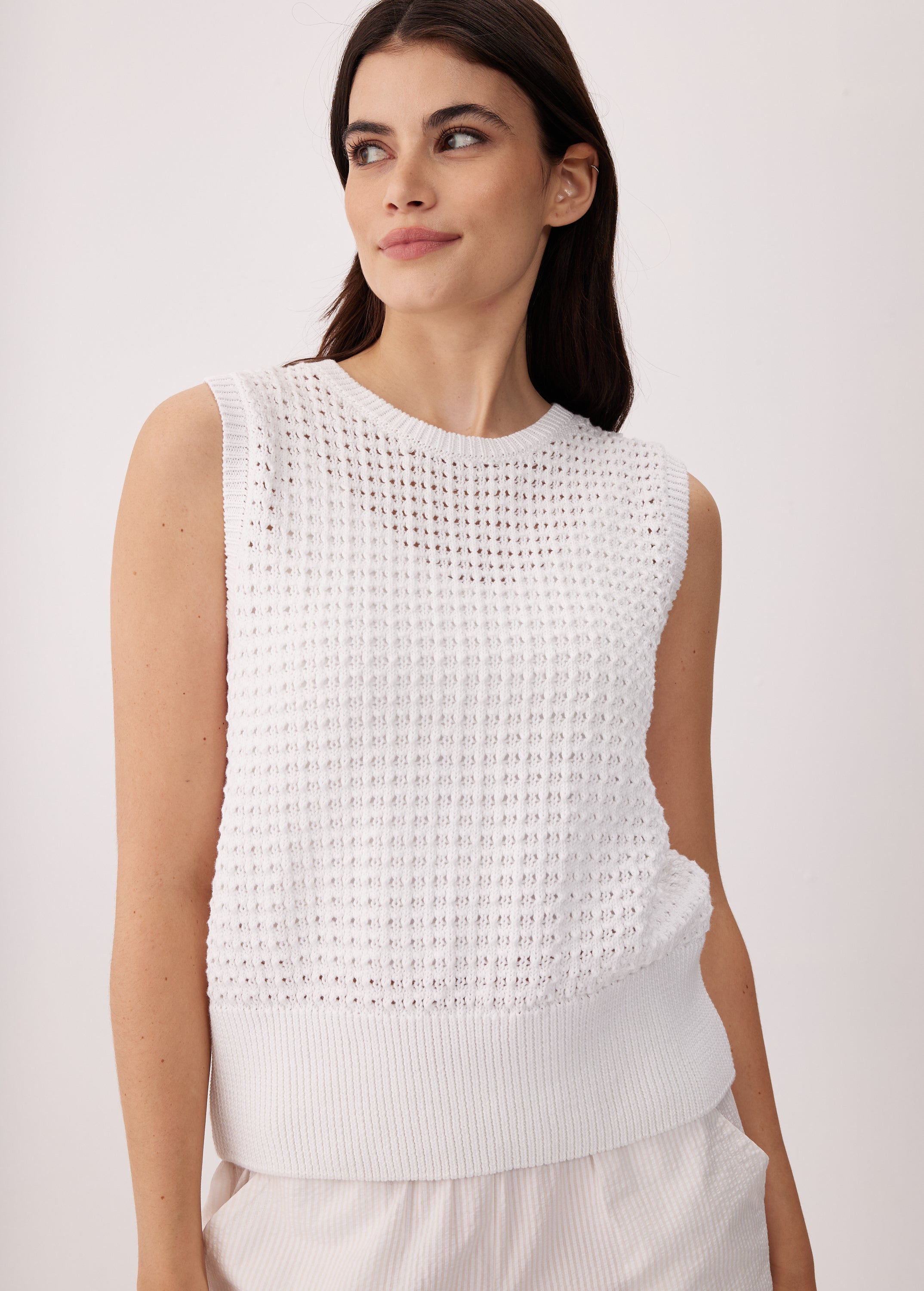 Lolë Portofino Tank Top Sweater in white