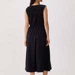 Lolë Momentum Ruched Midi Dress in black — the dress that gets you out the door faster than your morning coffee