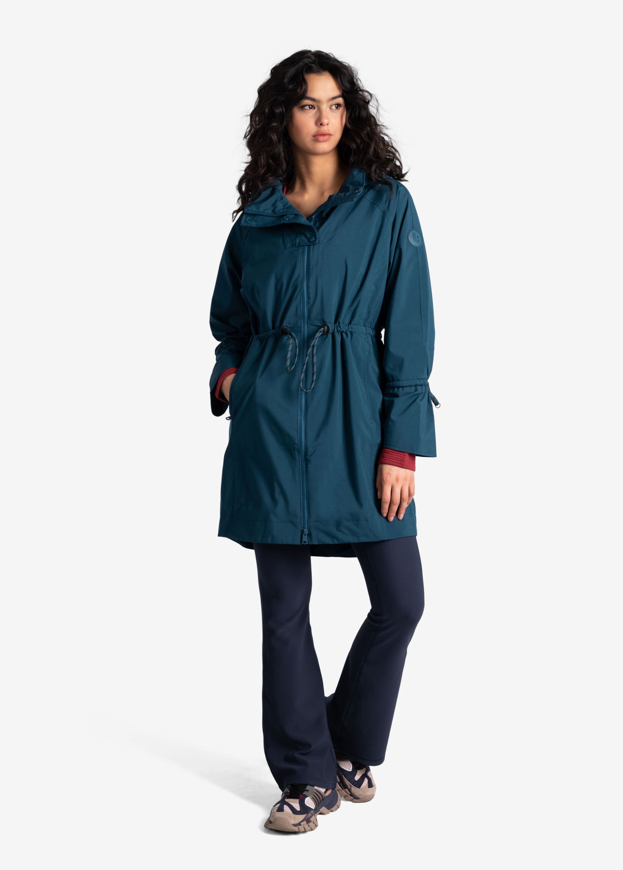 Lolë Piper Oversized Packable Rain Jacket in blue