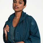 Lolë Piper Oversized Packable Rain Jacket in blue