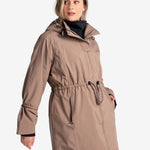 Lolë Piper Oversized Packable Rain Jacket in Fossil taupe