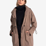 Lolë Piper Oversized Packable Rain Jacket in Fossil taupe