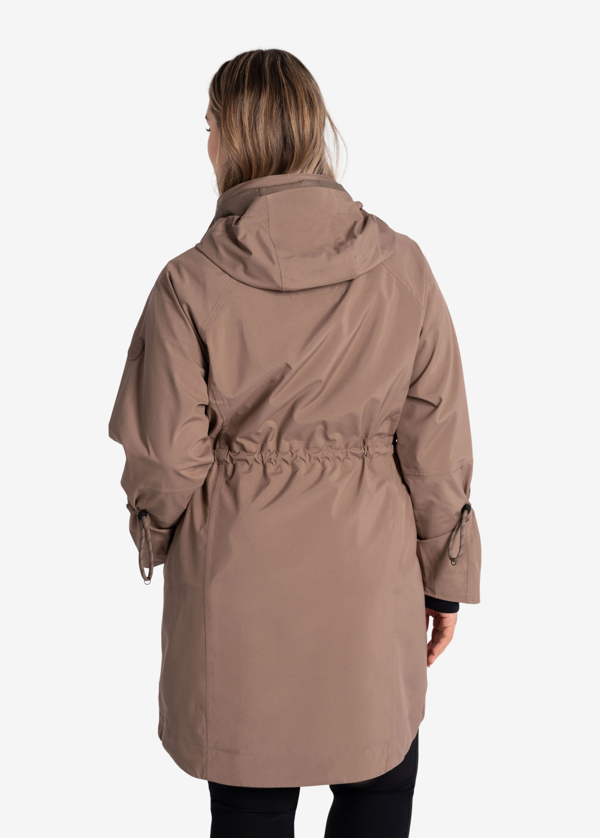 Lolë Piper Oversized Packable Rain Jacket in Fossil taupe