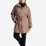 Lolë Piper Oversized Packable Rain Jacket in Fossil taupe
