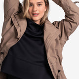 Lolë Piper Oversized Packable Rain Jacket in Fossil taupe