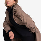 Lolë Piper Oversized Packable Rain Jacket in Fossil taupe