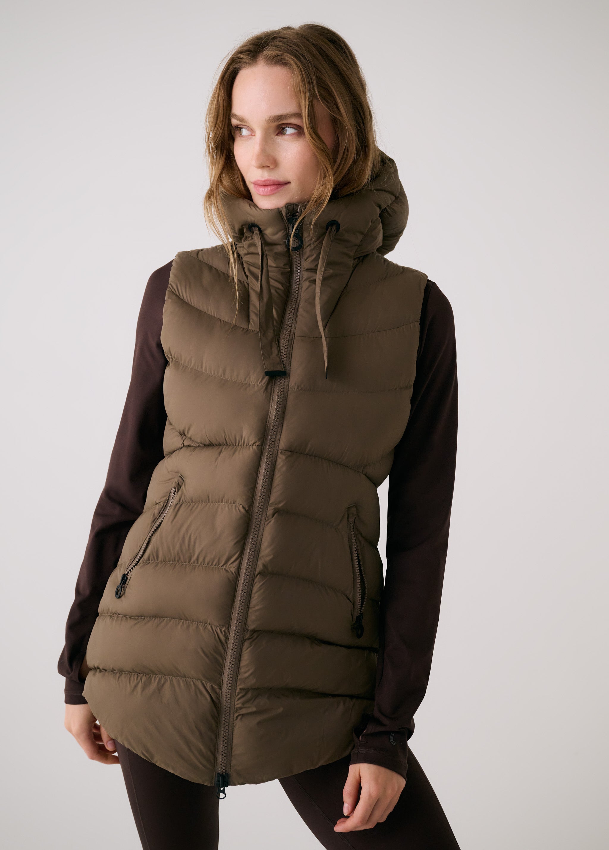 Lolë Transition Vest in Mocha olive brown