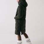 Lolë Après Down Winter Jacket in olive — achieve full-body warmth with this longline city jacket