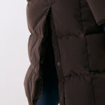 Lolë Après Down Winter Jacket in Java dark brown — achieve full-body warmth with this longline city jacket
